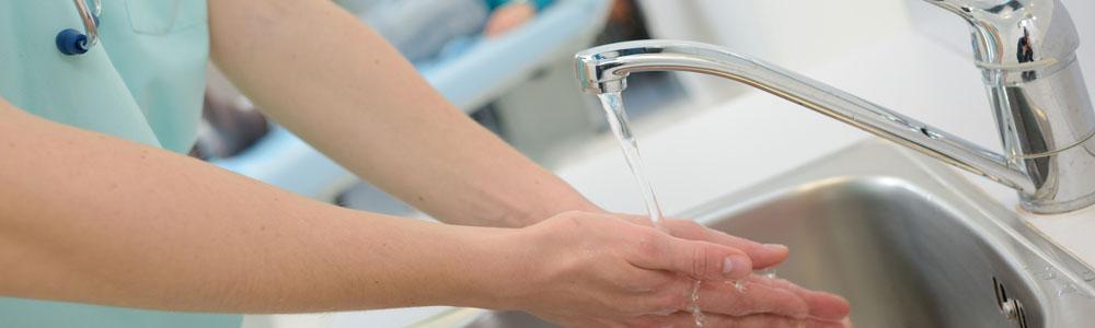 Healthcare professional washing hands