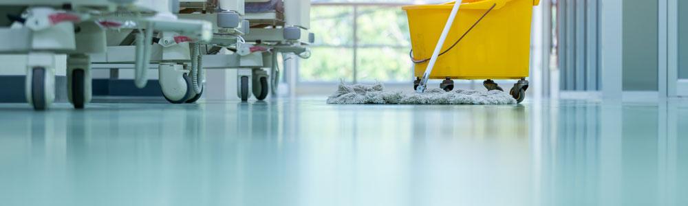 Mop and bucket in hospital