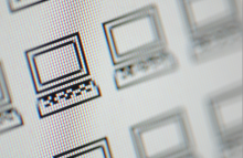 Pixel image of a computer