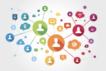 Connected circles representing communication