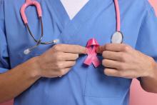 Mammalogist with pink ribbon