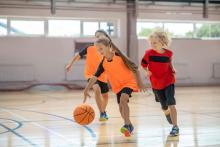 Kids playing basketball