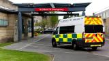 Ambulance arriving at an A&amp;E unit