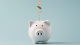 Money going into a piggy bank