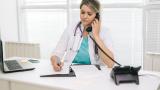 Doctor on phone