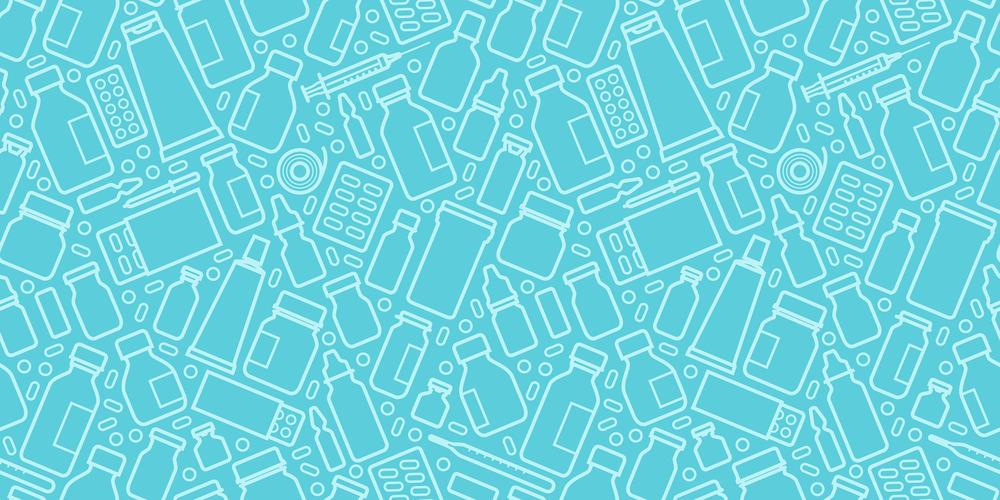 An illustration of bottles of medicine.