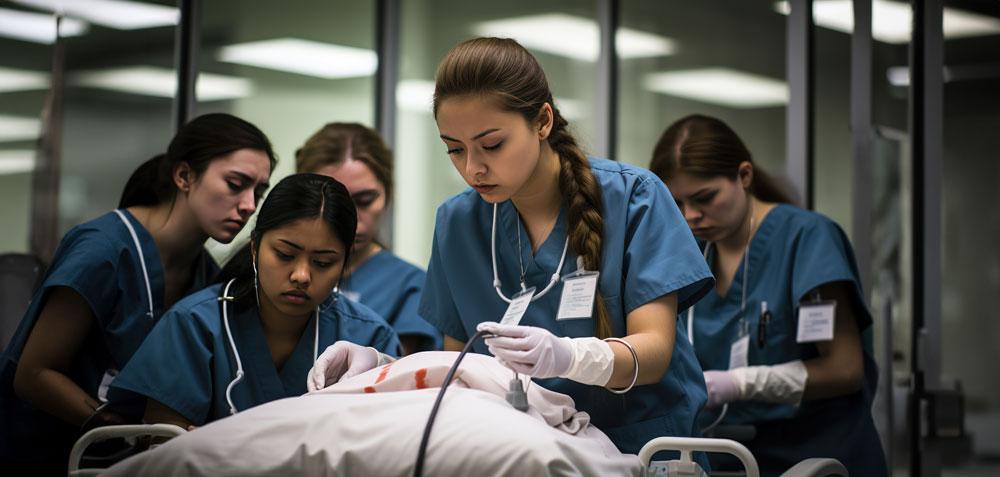 A doctor performing a surgery.