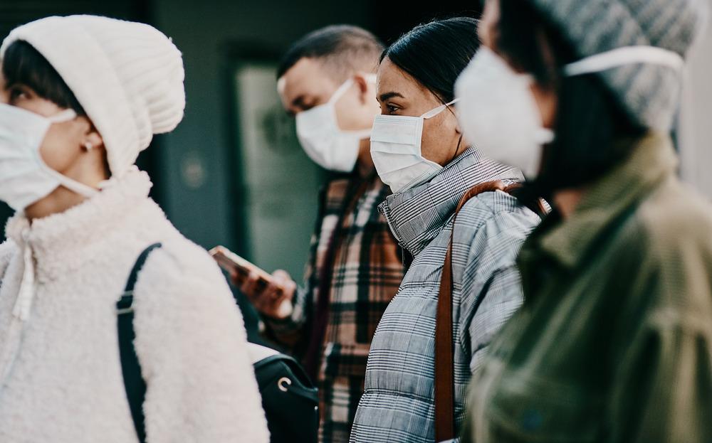 People wearing facemasks.