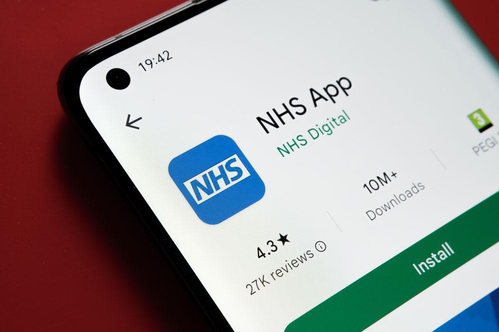 NHS app in app store