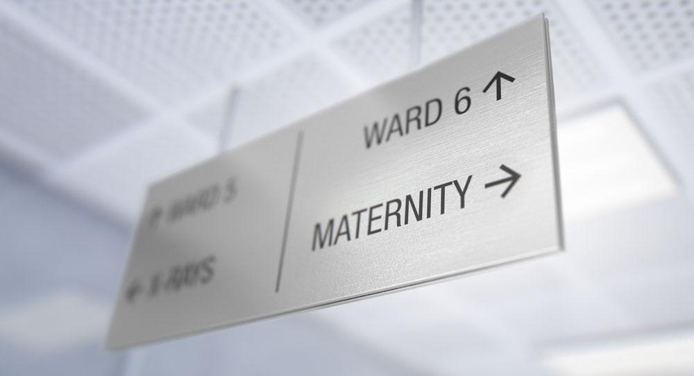 Maternity ward sign