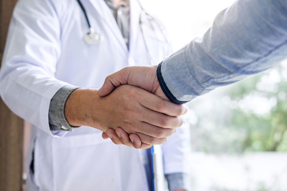 Handshake with doctor