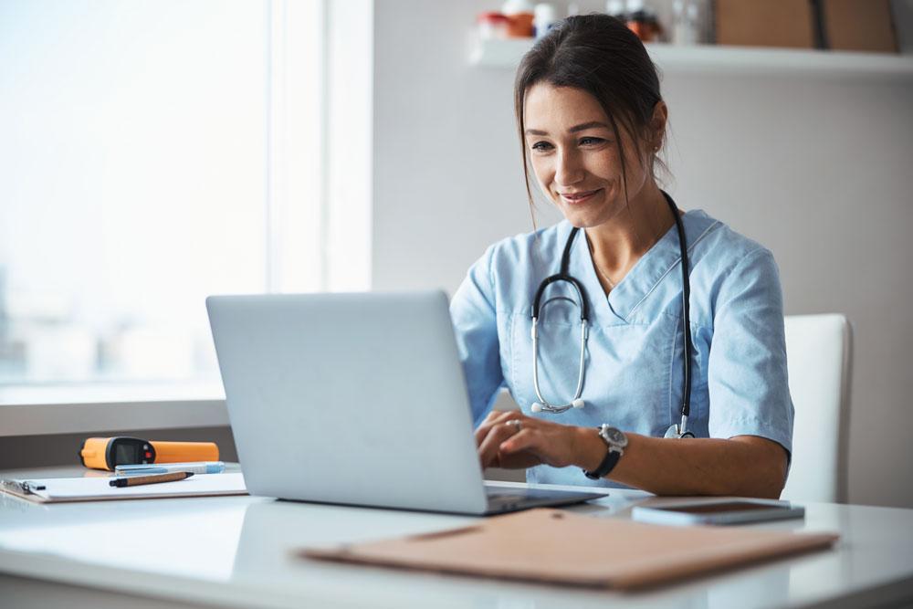 Doctor on laptop
